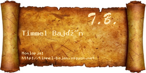 Timmel Baján névjegykártya